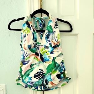 La Blanca Multicolor Tropical Halter Tankini Top